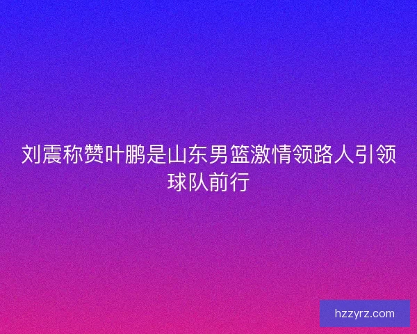 刘震称赞叶鹏是山东男篮激情领路人引领球队前行